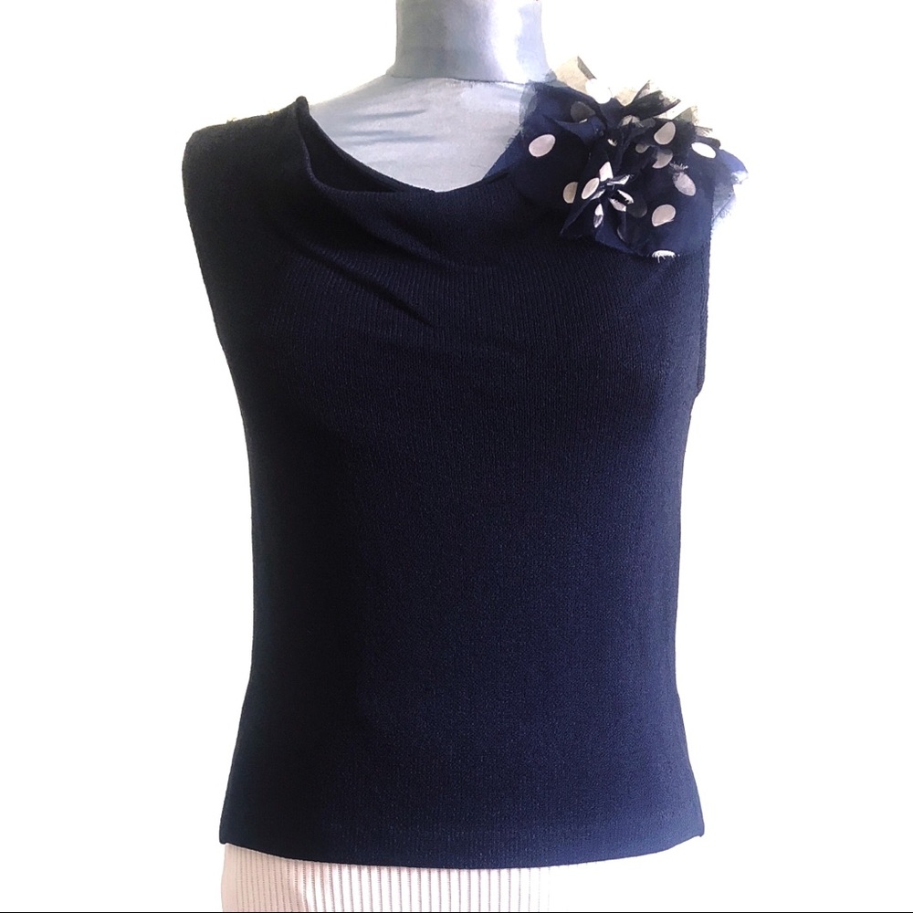 St. John Navy Blue Knit Top